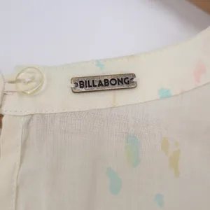 Billabong Crop Top Womens S J511BWIL Cream Watercolor Embroidered Cuffs Exc thumbnail 4