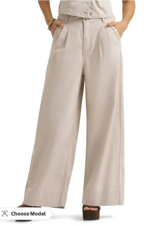 Lee heritage loose fit khaki trouser pants size 12 thumbnail 1