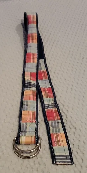 Patchwork Fabric Belt Orange thumbnail 1