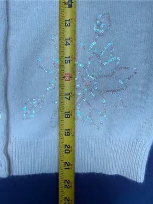 Janeville Sequin Embellished Lambswool Cardigan - Cream thumbnail 8