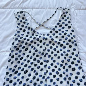 NWT Womens Size Small White Blue Polka Dot Tank Maxi Dress‎ Summer Beach Classic thumbnail 3