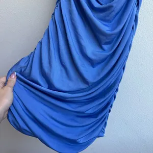 Tiger Mist Mini Dress Small Bodycon Short Ruched Blue Tie Front Party Going Out thumbnail 2