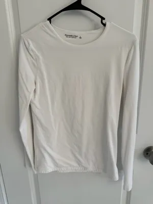 Abercrombie and Fitch White Long Sleeve Top thumbnail 3
