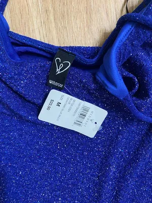 Windsor Royal Blue Sparkle Mini Dress thumbnail 4