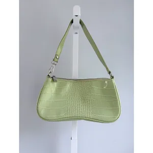 JW Pei Eva Shoulder Bag Yellow Green Croc Vegan Leather Zip Handbag Women’s A24 thumbnail 2