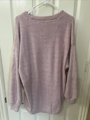 aerie Relaxed Waffle-Knit Crewneck Sweater in Dusty Pink thumbnail 1
