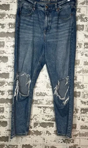 American Eagle | women mom jean short distressed denim thumbnail 1