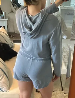 Sam and Lavi Cropped Hoodie and Shorts Set Blue thumbnail 4