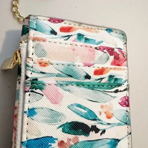 Nanette Lepore Wallet Floral Watercolor Keychain Mini Card Holder Romantic Fairy thumbnail 7