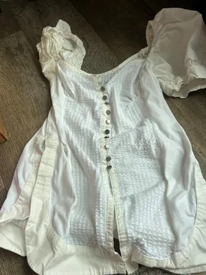 Anthropologie White Maeve Puff-Sleeve Sweetheart Top Size S thumbnail 1