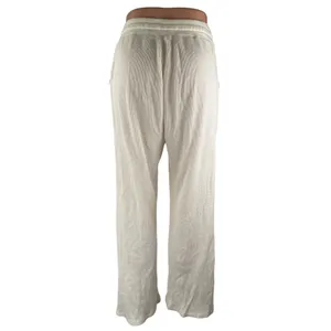 Aritzia Tna Womens White High Rize Palazzo Wide Leg Beach Lounge Trouser Pants S thumbnail 2