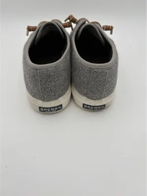 Sperry’s Womans Size 8 Cliffside Gray Wool Platform Sneakers with Brown Laces thumbnail 5
