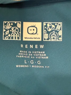 WonderWink Women's V-Neck Scrub Top in Teal Blue thumbnail 6