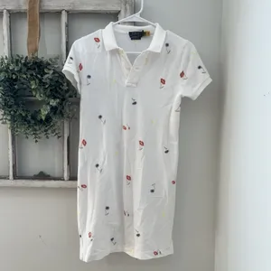Polo Ralph Lauren Womens Polo Dress White‎ XS Mesh Mini Flower Embroidered $148 thumbnail 2