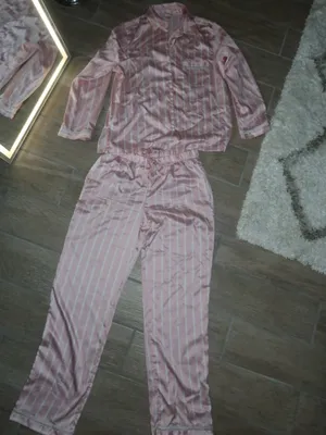 Victoria’s Secret Pink striped satin pajamas thumbnail 2
