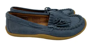 Fossil Womens Blue Suede Fringe Moccasin Loafers Size 8 FFW4016470 Gum‎ Sole thumbnail 1