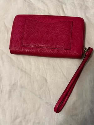 Coach Hot Pink Pebbled Leather Zip Wristlet thumbnail 3