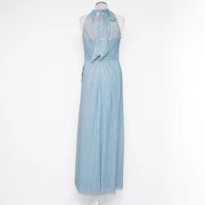 Adrianna Papell‎ | Floral Metallic Stencil Halter Gown thumbnail 3