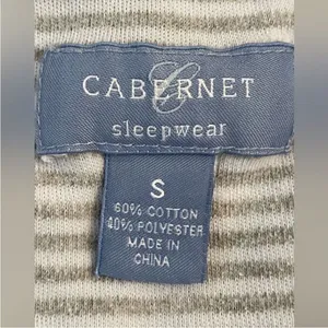 Cabernet Gray Blue floral Cotton 2 pcs Sleepwear Loungewear Capri SZ S thumbnail 3
