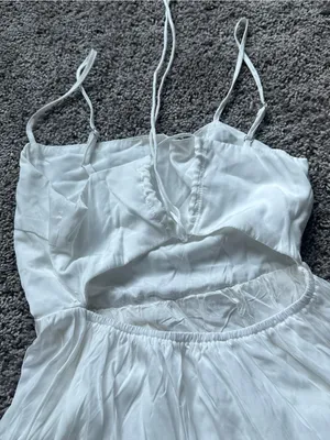 Princess Polly White Tiered Spaghetti Strap Mini Dress thumbnail 3