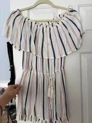Boutique Striped flowy Romper thumbnail 1