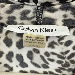 Calvin‎ Klein Leopard Animal Print Sleeveless V-Neck Blouse Top White Black Med thumbnail 7