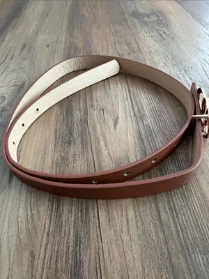 Brown Women's Belt with Triple Ring Gold Buckle thumbnail 2