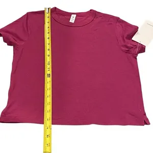 Lululemon 2 Classic Fit Cotton Blend T-Shirt Magenta‎ Purple Boxy Basic New thumbnail 8