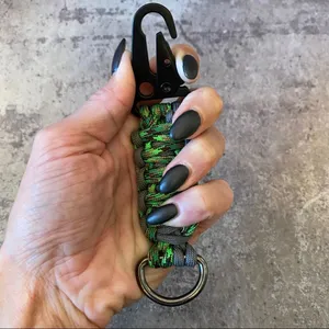 Paracord Keychain Handmade USA Unisex Sporty Green Grey NEW King Cobra thumbnail 4
