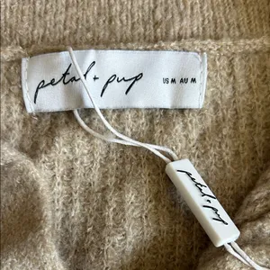 Petal & Pup Neutral Beige Ribbed Half-Zip Turtleneck Sweater thumbnail 2
