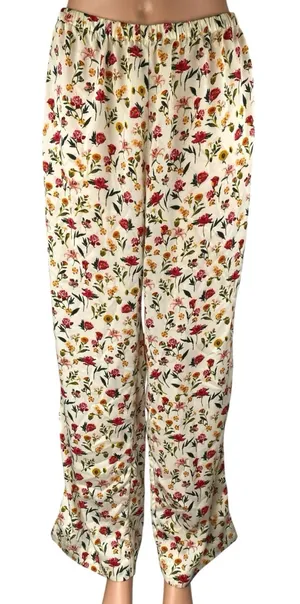 J.Crew Women's Multicolor Floral Elastic Waist Wide Leg Trousers Lounge Pants S thumbnail 1