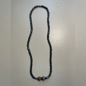 Black Hematite Cylind‎ Bead Necklace thumbnail 3