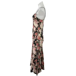 Hello Molly Black Pink Floral Sleeveless Cami Camisole Maxi Summer Dress Size 4 thumbnail 2