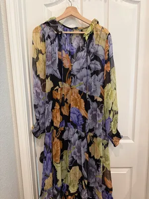 Anthropologie the Marais floral tiered chiffon maxi dress thumbnail 8