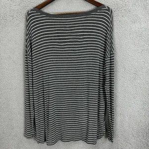 american eagle top womens small gray striped soft & sexy boxy oversized‎ boho thumbnail 7