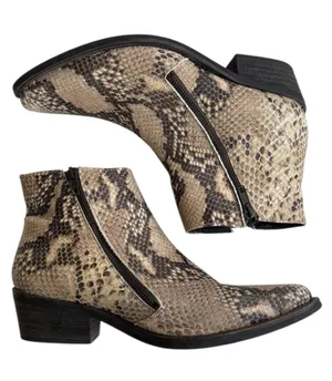 Free People Leather Ankle Boots Snakeskin Size 7 thumbnail 1