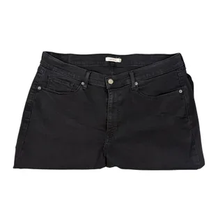 Levi's Classic Straight Jeans Women 18 Black Excellent Stretch Denim Mid Rise thumbnail 4