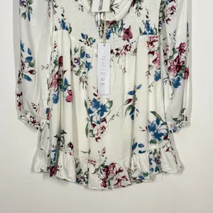 Urban Outfitters Lumiere Mini Dress S White Floral Cottagecore Milkmaid Coquette thumbnail 4