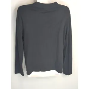 Lauren Ralph Lauren Black V-Neck Button Down Women's‎ Large Modest Preppy thumbnail 4