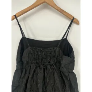 J. CREW Size 2 Floral Jacquard Strappy‎ Tiered Mini Dress Black Party Holiday thumbnail 5