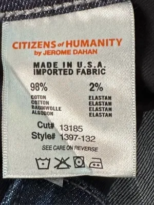 CITIZEN OF HUMANITY MID RISE HUTTON WIDE LEG FLARE DARK WASH SIZE 30 Inseam 34 thumbnail 16