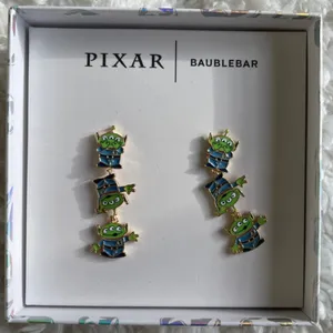 Disney Pixar BaubleBar Toy Story Alien Stack Earring Triple Dangle Set Green NEW thumbnail 1