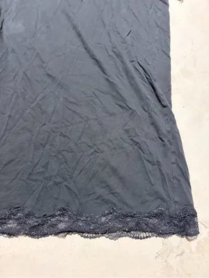 Victoria’s Black Lace-Trim Short Sleeve nightgown Dress medium thumbnail 3
