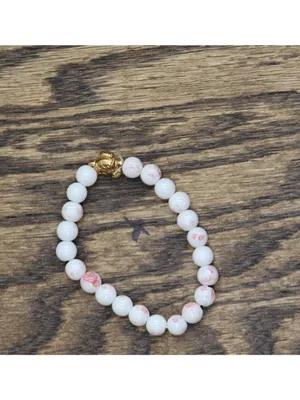 NEW Beaded Pineapple Turtle Seashell Beach Bracelet Set Gold / Pink / White thumbnail 5