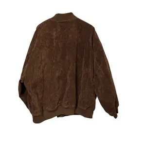 Boohoo Vintage Suede Look Oversized Bomber Jacket Chocolate Brown US 12 NEW thumbnail 5