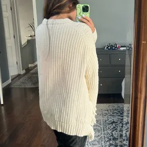 J.Crew Cozy Cable Knit Sweater with Fringe Slit thumbnail 6