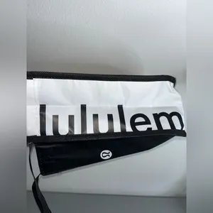 Lululemon Shopping Tote Reusable Bag Black & White Small 11.5" Tall x 9" Wide thumbnail 2