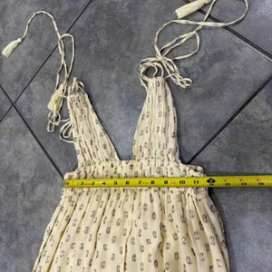En Creme Womens Deep V-Neck Light Yellow Maxi Dress Sz S Wedding Party Beach EUC thumbnail 12