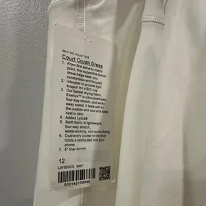 Lululemon Court Crush Tennis Dress in White Sz 12 NEW thumbnail 9