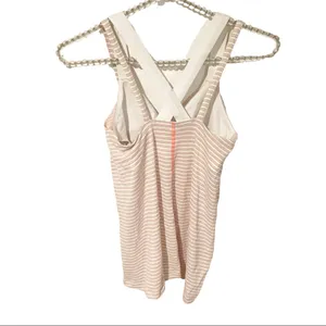Lululemon Peach Stripe Size 4 Athletic Layered Workout Tank‎ thumbnail 5